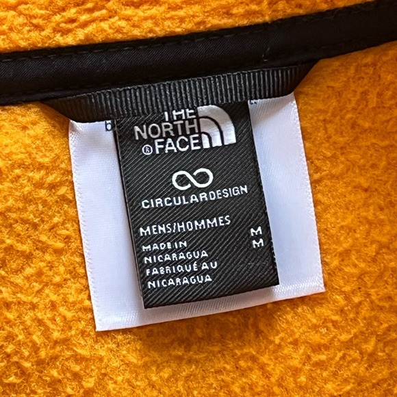 The North Face orange/black half-zip fleece fall outdoor athletic sweater Sz M - Picture 9 of 13